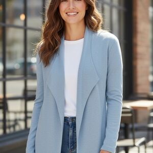 Eileen Fisher Green Cardigan Silk & Organic Cotton Large